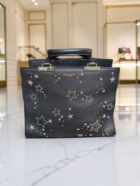 Henri Bendel Bond Street Stars & Studs Satchel Crossbody Black (NWT)
